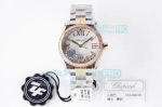 ZF Factory Swiss Chopard Happy Sport Diamonds Two Tone White Dial Diamond Bezel Watch 33MM